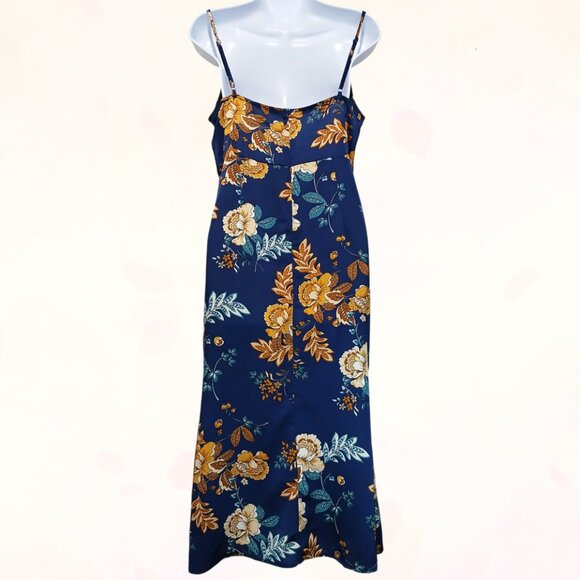 Canton Walker Cowl Neck Spaghetti Strap Satin Slip Wedding Guest Midi Dress Sz M - Picture 10 of 16